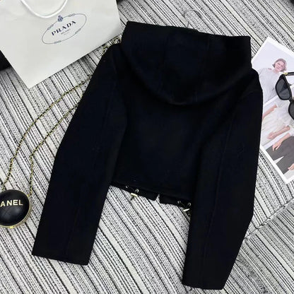 High end hooded knitted sweater 1024111506