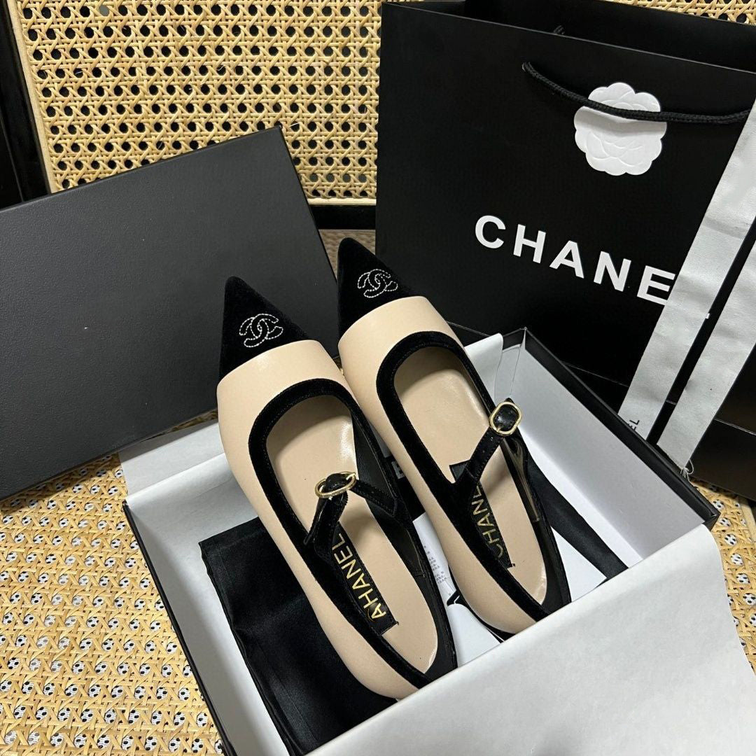 Black Leather C Logo 8CM Women's Fashion Shoes XC052023110205