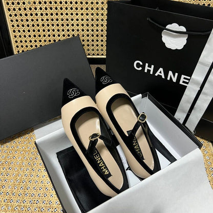 Black Leather C Logo 8CM Women's Fashion Shoes XC052023110205