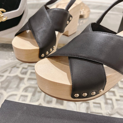 CNL24ss wood grain platform sandals 0724071707