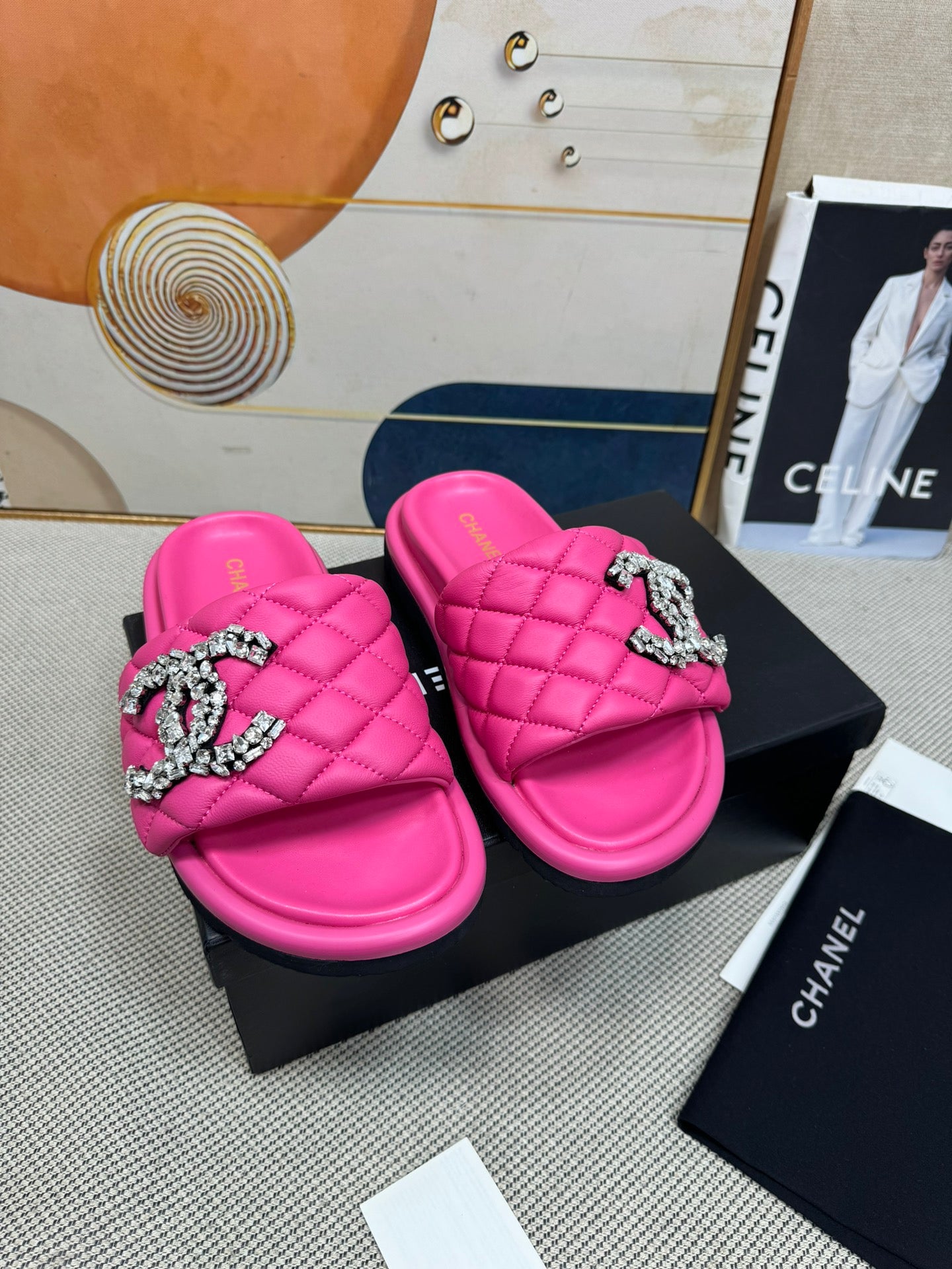 CNL dopamine color thick-soled Velcro women's slippers 0724042705