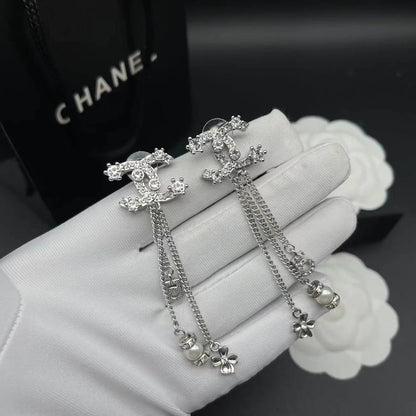 Fashionable Tassel Full Diamond Earrings 1024010313