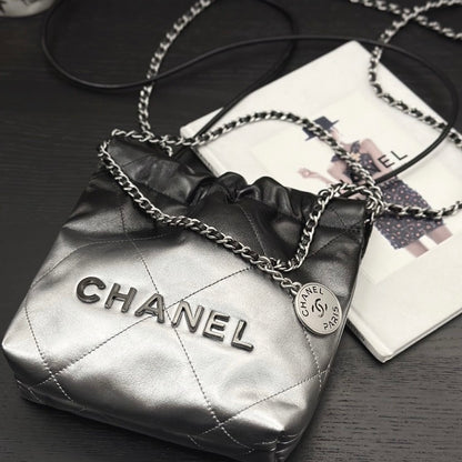 New black and silver gradient plaid bag 071