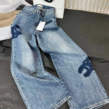 New Pants Loose Horn High Waist Straight Leg Jeans PD05202412204