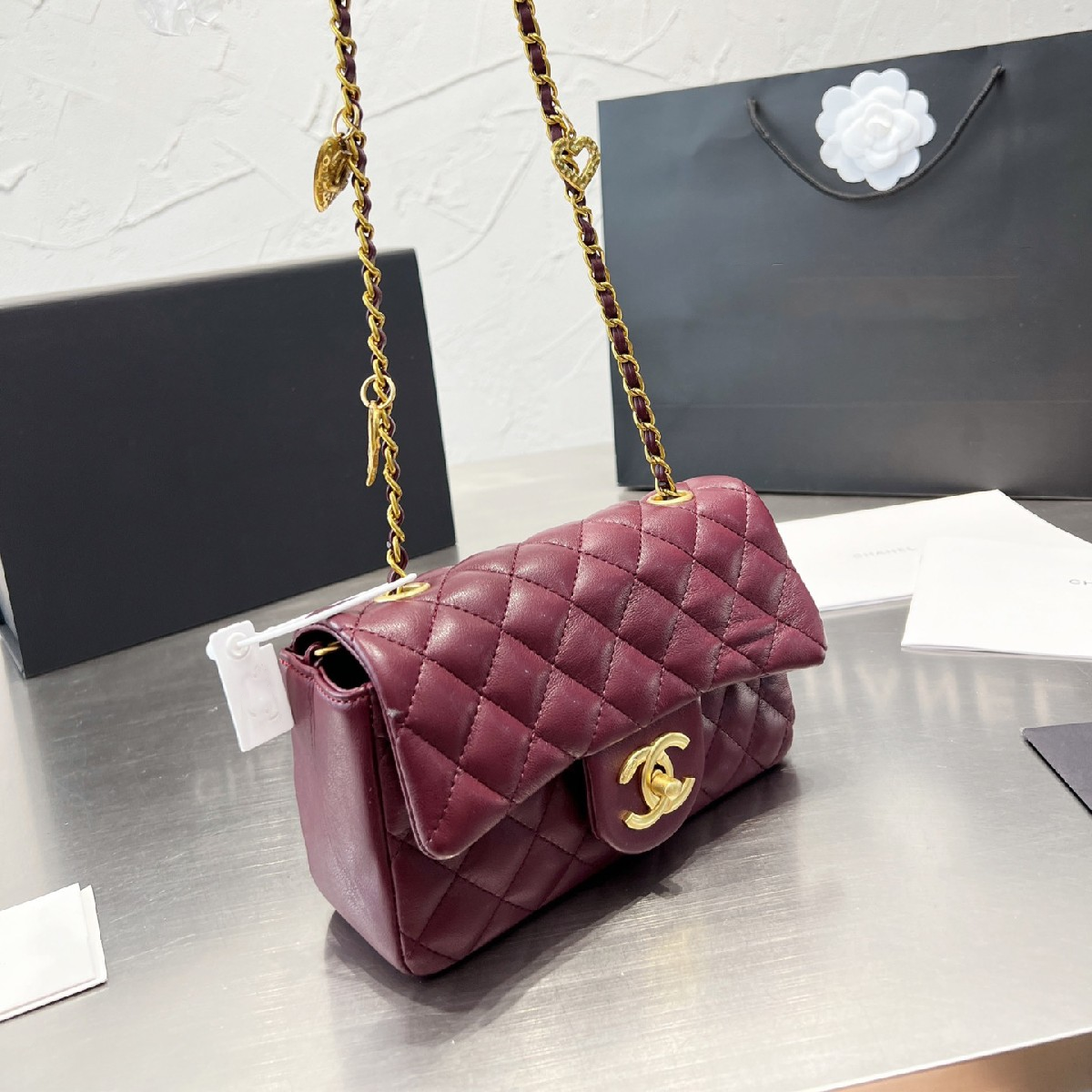 Flap Bag With Gold-Tone Metal