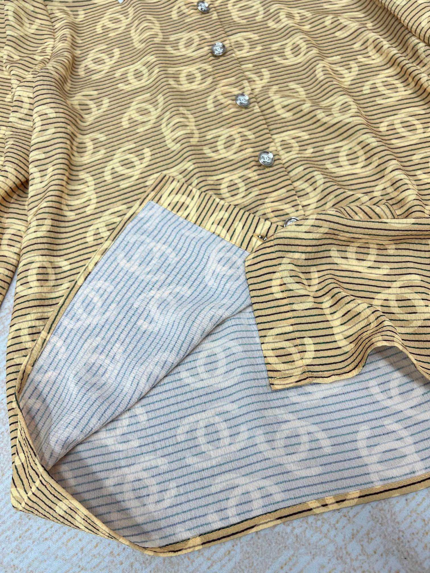 Printed striped long-sleeved shirt XC1823091904