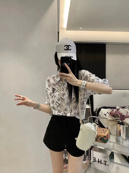 New Arrival Rhombic Printed All-Match Casual Long-Sleeved Sunscreen Shirt 1024041107