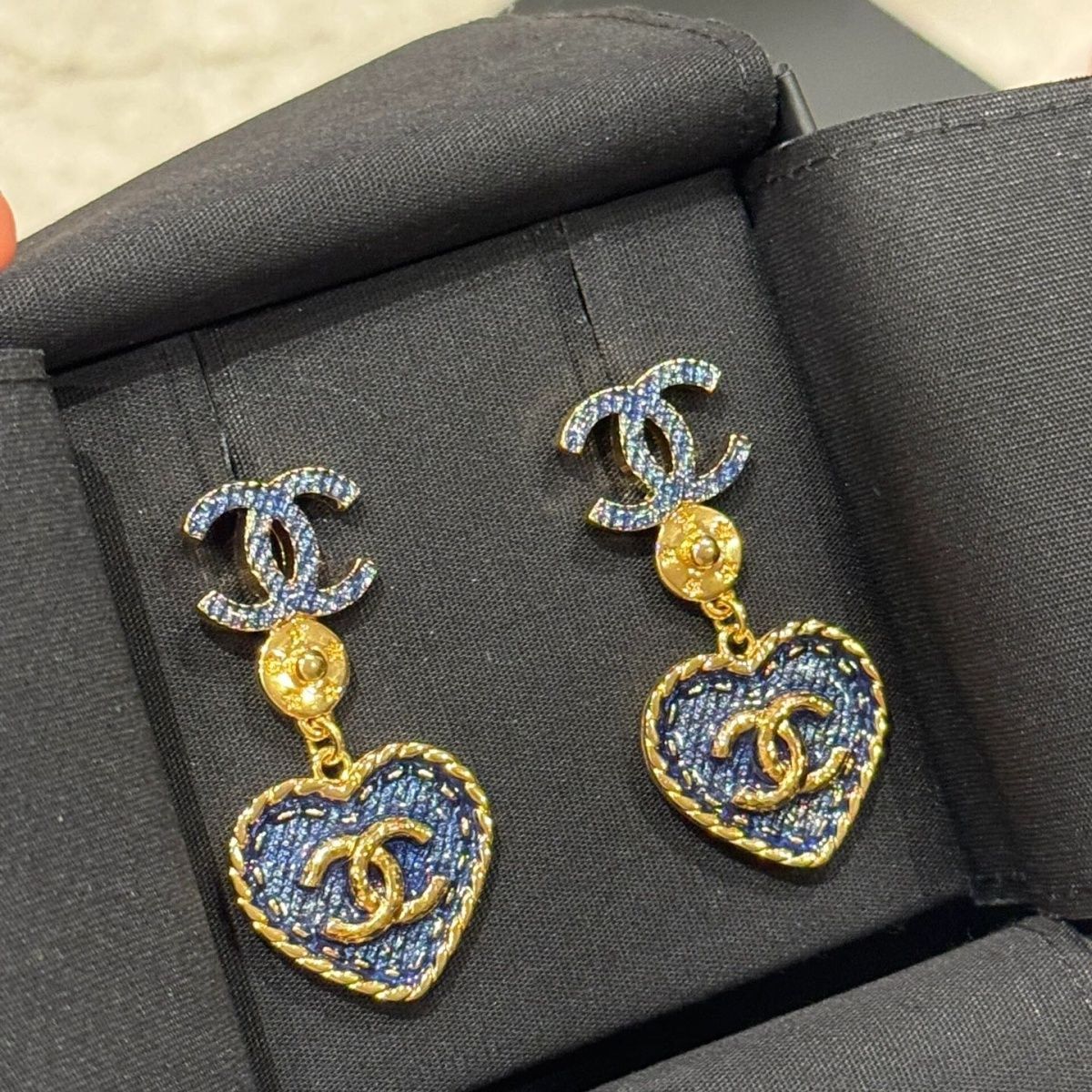 New Denim Heart Earrings Fashion Joker 1024072206