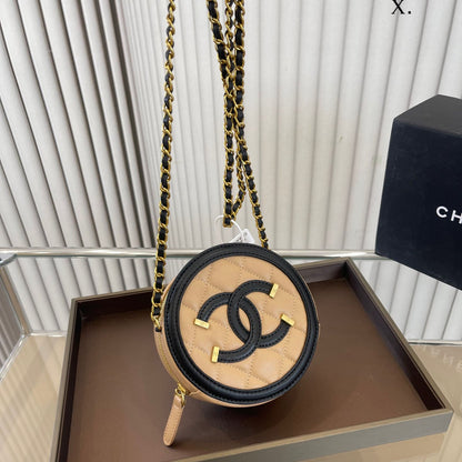 Brown Retro Small Round Cake Bag WLFBG23021722