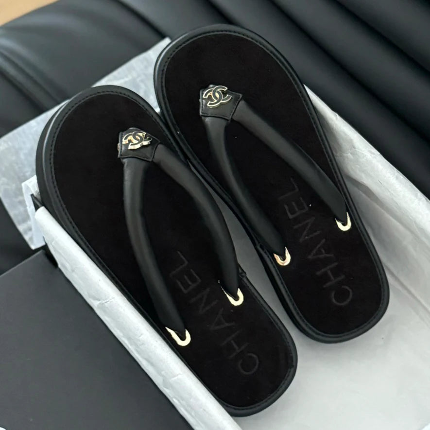 New Velvet Thick Bottom Flip Flops 1025050705