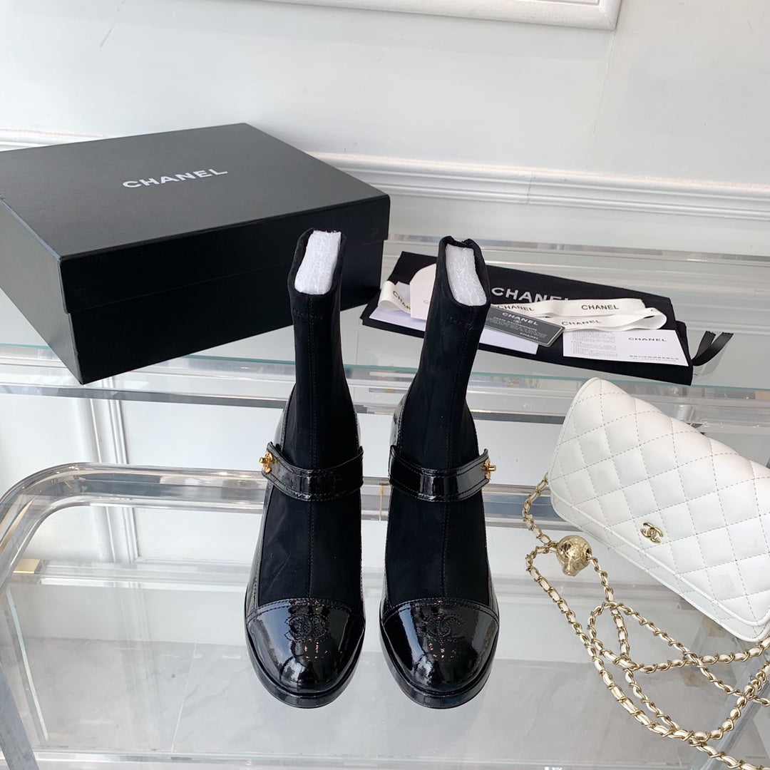 CNL Fashionable Leather and Suede Boots 0724102318