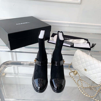 CNL Fashionable Leather and Suede Boots 0724102318