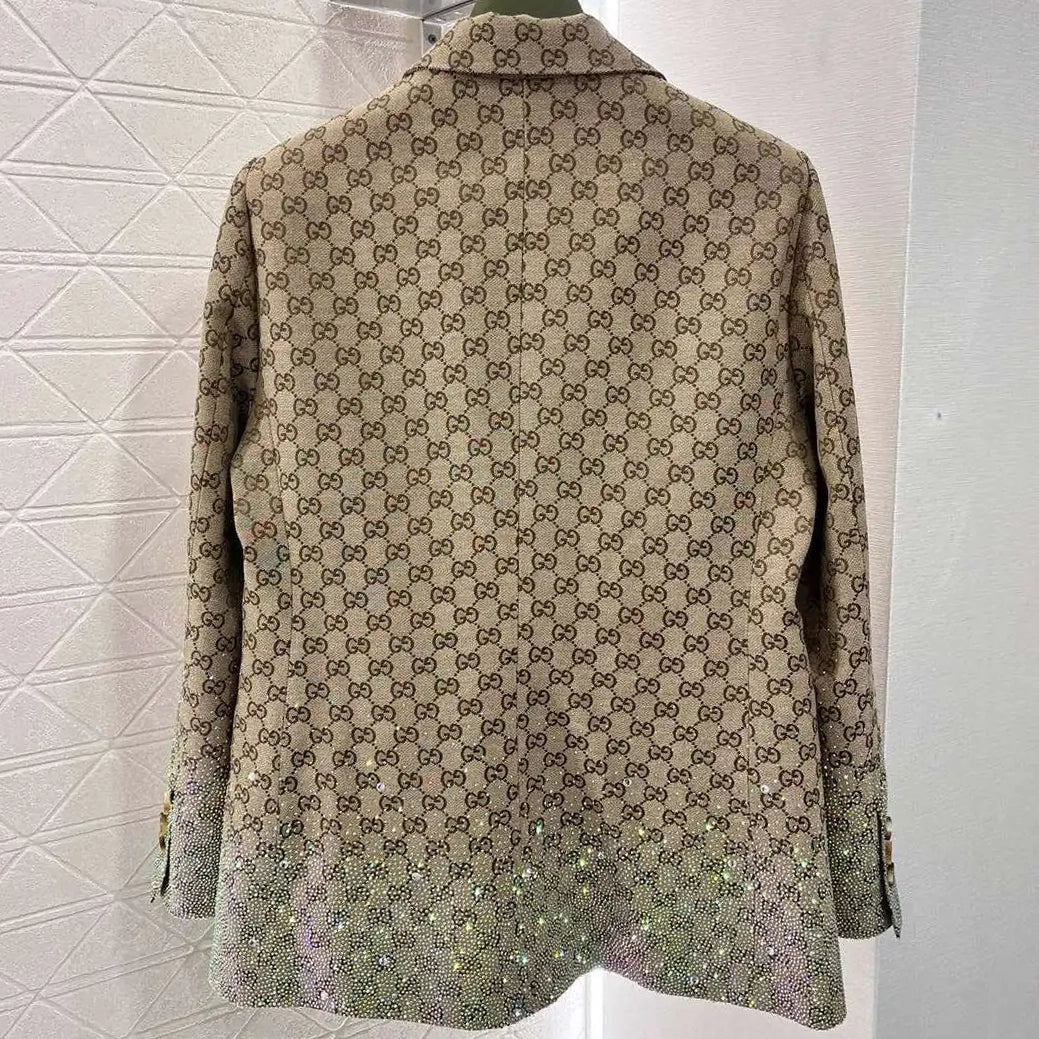 New jacquard rhinestone suit shorts set 1025031420