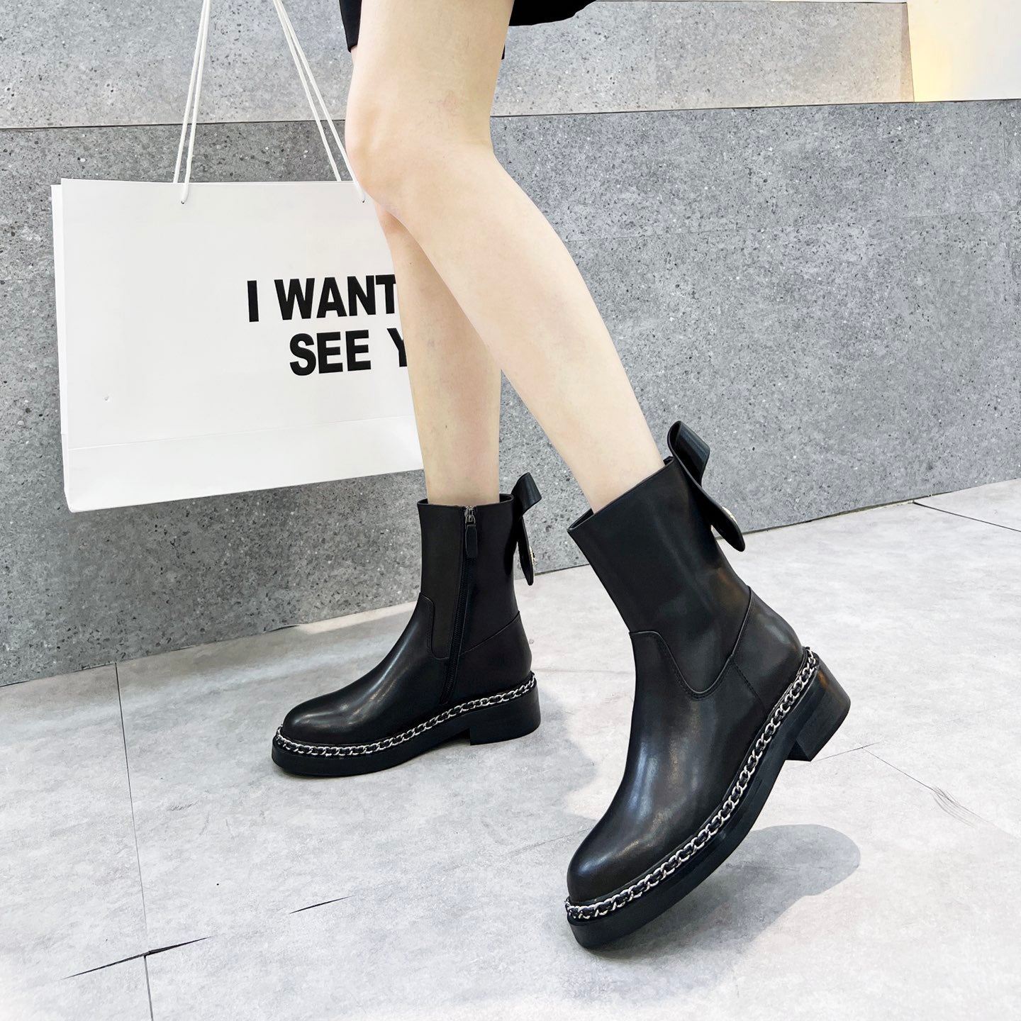 CC fashion women's leather boots XC0723112214