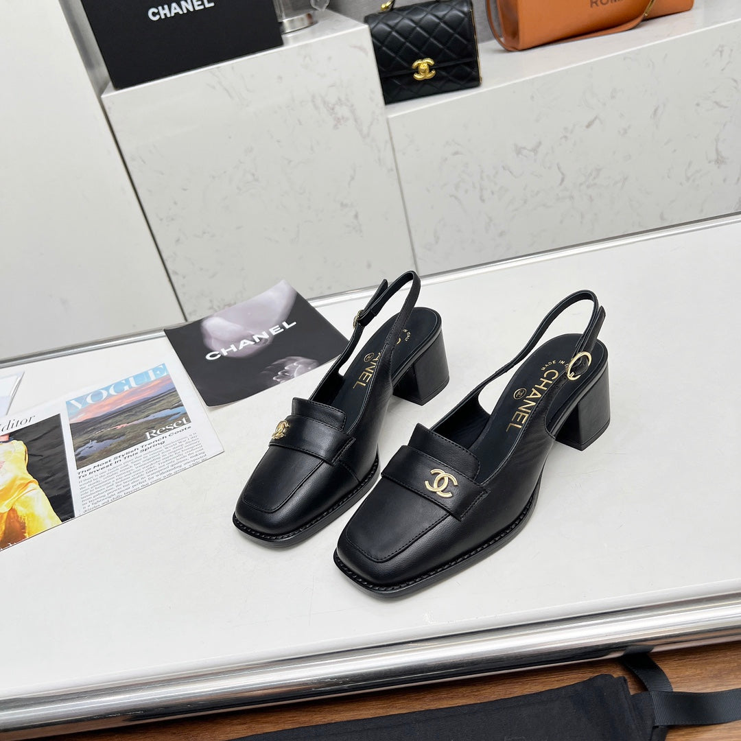 Chane1 top fashion classic flat toe thick heels 0724030818