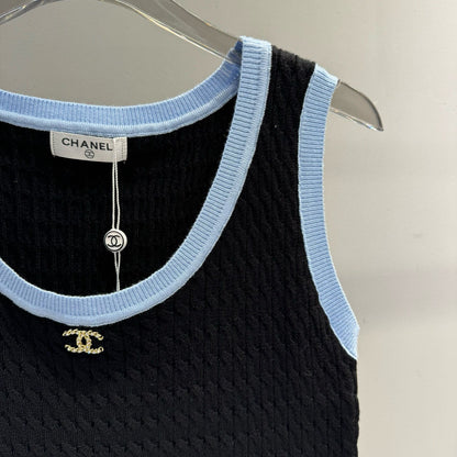 CH new twist knitted vest with contrasting colors fb0424091108