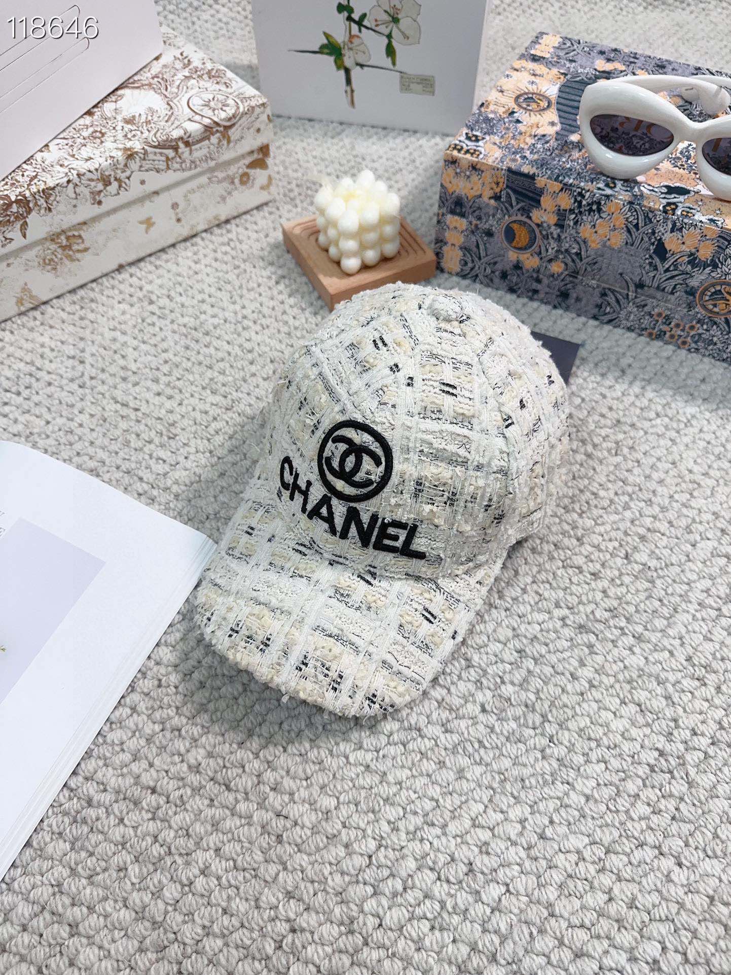Woolen fabric small fragrant style baseball cap XC0823110804