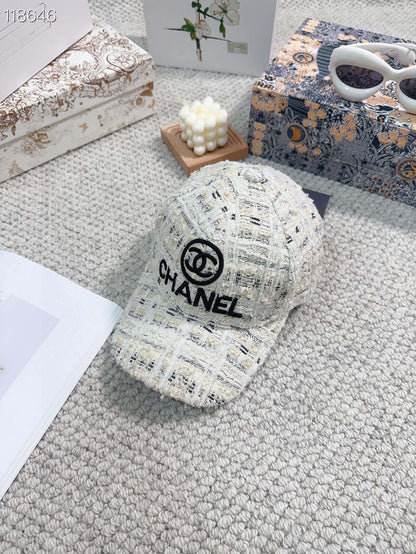 Woolen fabric small fragrant style baseball cap XC0823110804