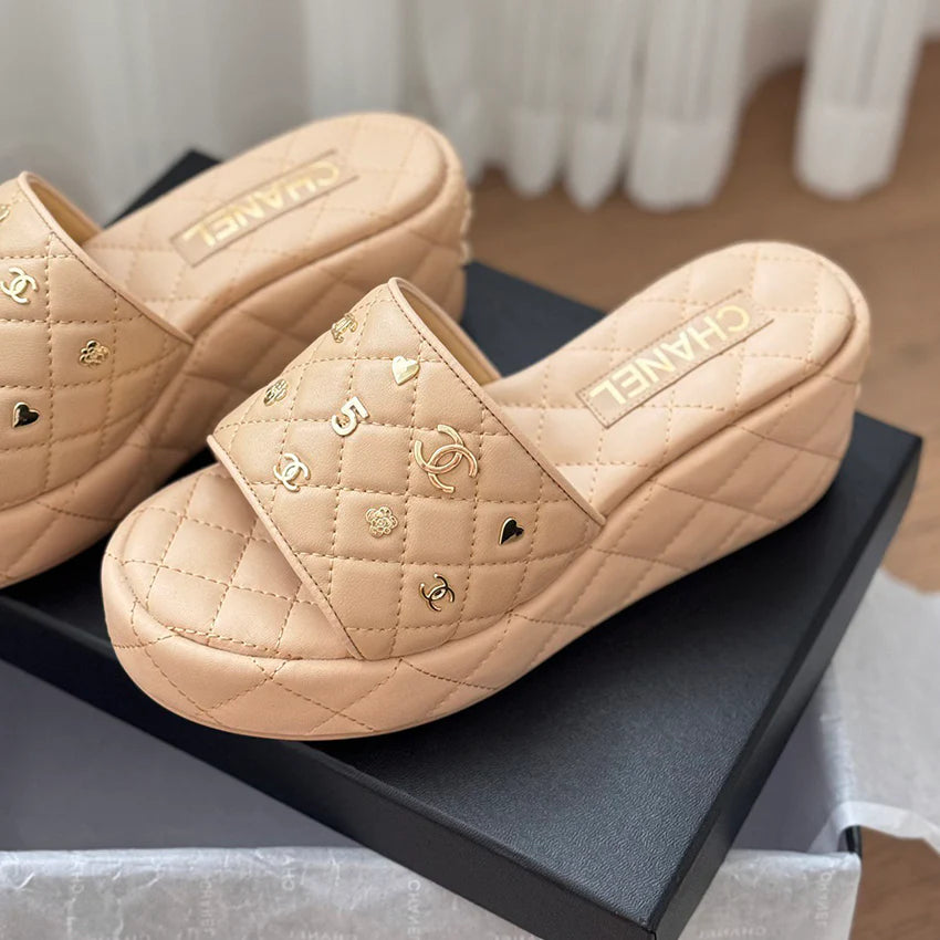 Luxury plaid versatile thick sole slope and cool mop 1024070911