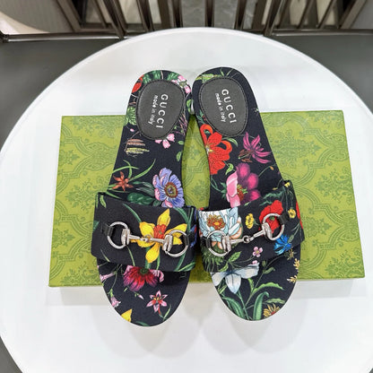 GG New Floral Horsebit Buckle Women's Slippers 1025070413