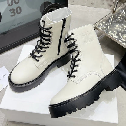 Thick soled leather boots 10CG24092606