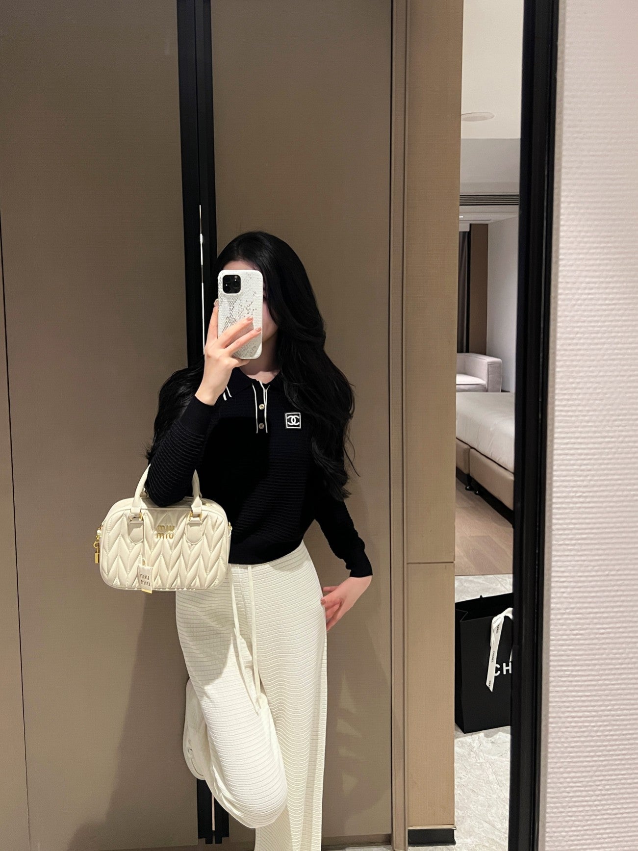 CNL Stand collar knitted long sleeve sweater 0724090303