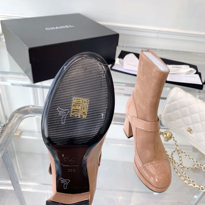 CNL Fashionable Leather and Suede Boots 0724102318