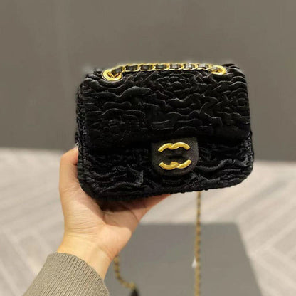 Camellia Flower Velvet Fashion Bag PD10061428