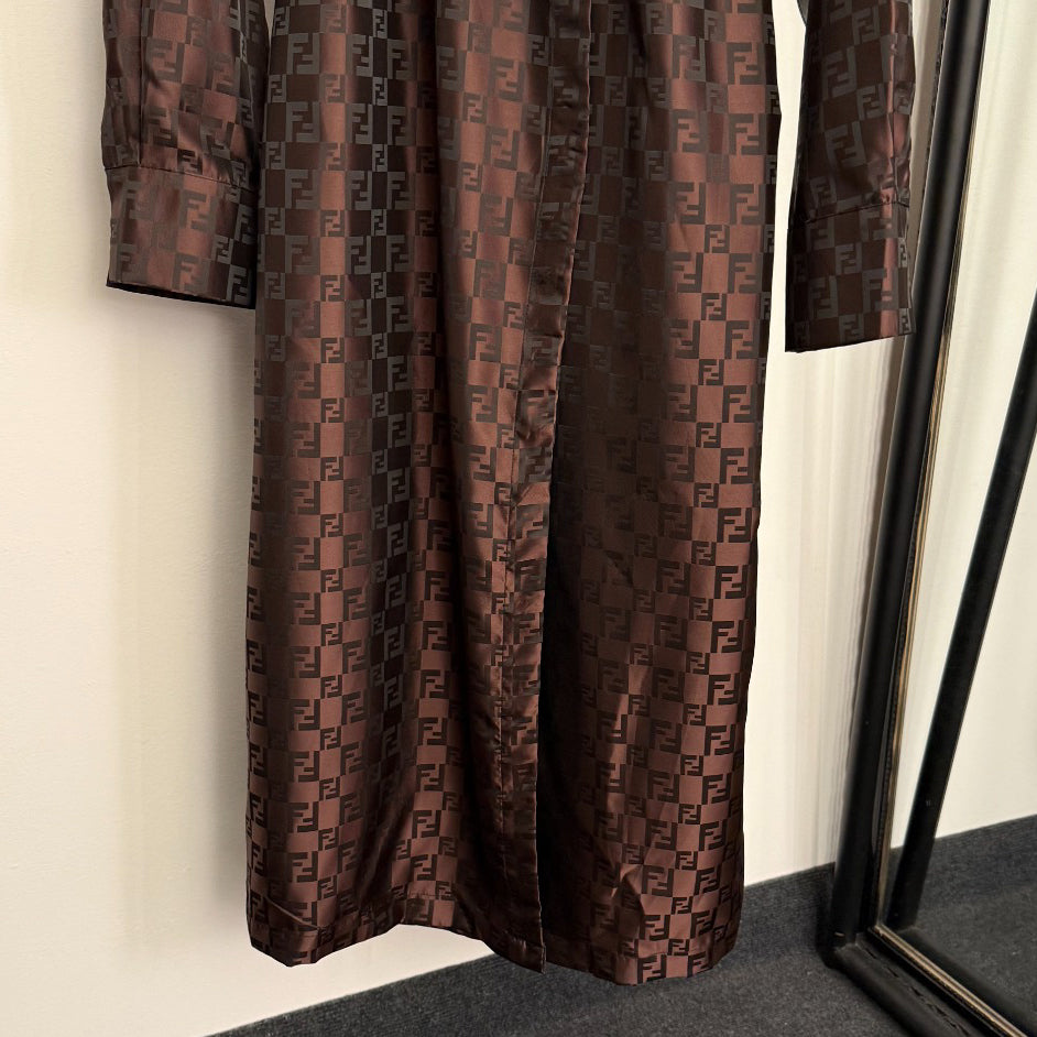 New Vintage Floral F-Letter Jacquard Coat 1025092307