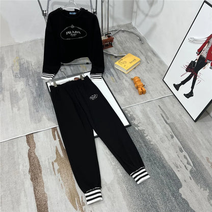 Casual Versatile Long Sleeved Set Hooded 1024022621