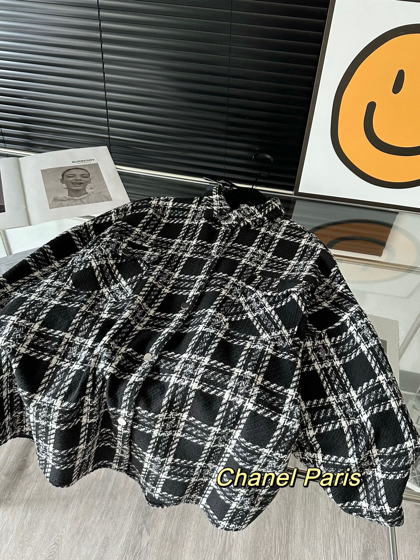 Plaid small fragrant style woven jacket thick coat XC0823092724