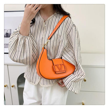 New Solid Color Litchi Underarm Bag Fashion Shoulder Bag 1024051518