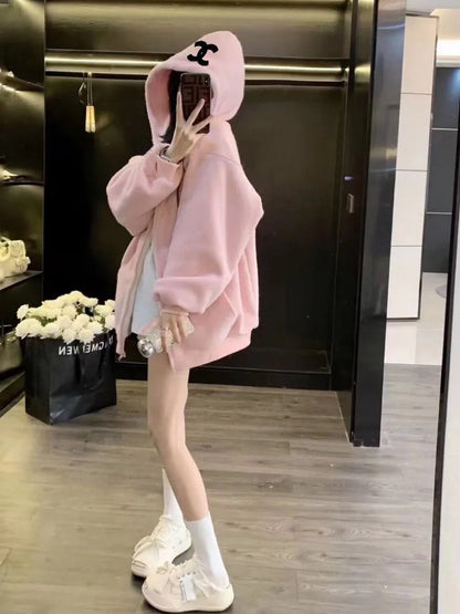 Classic Velvet Large Sweatshirt Jacket 0823120405