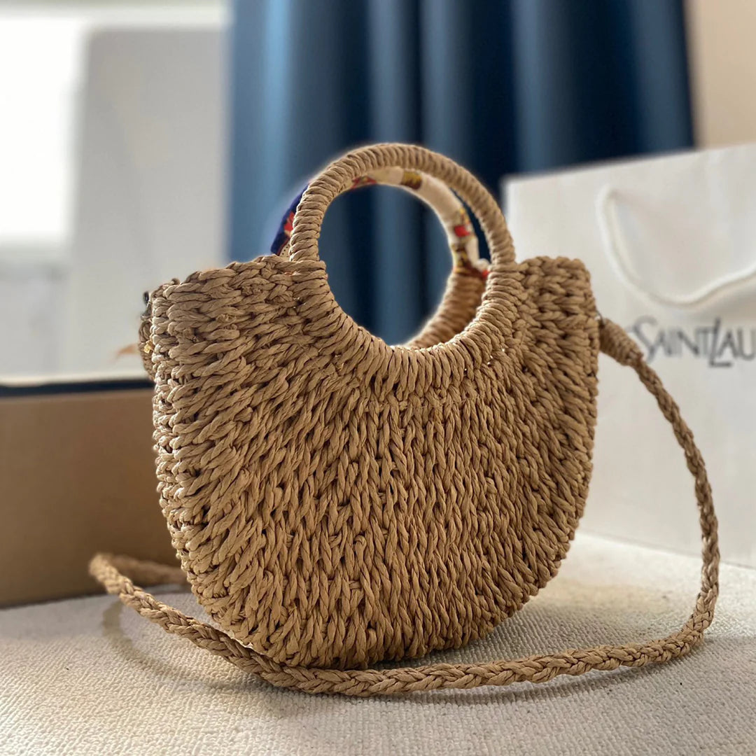 Fashion holiday style handwoven vegetable basket straw bag 1024041001