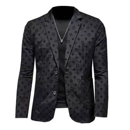 New suit jacket high-end flocking men's suit jacket