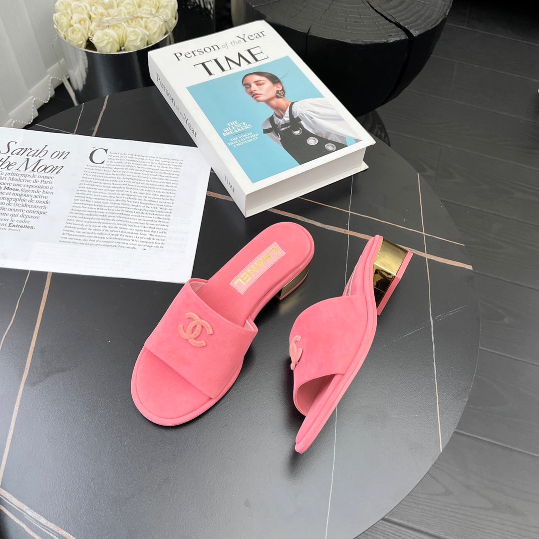 Chane1 top fashion low heel suede slippers 0724030809