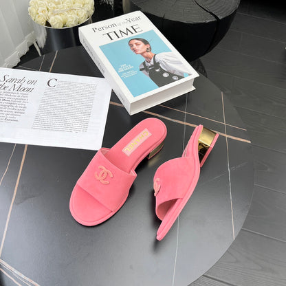 Chane1 top fashion low heel suede slippers 0724030809