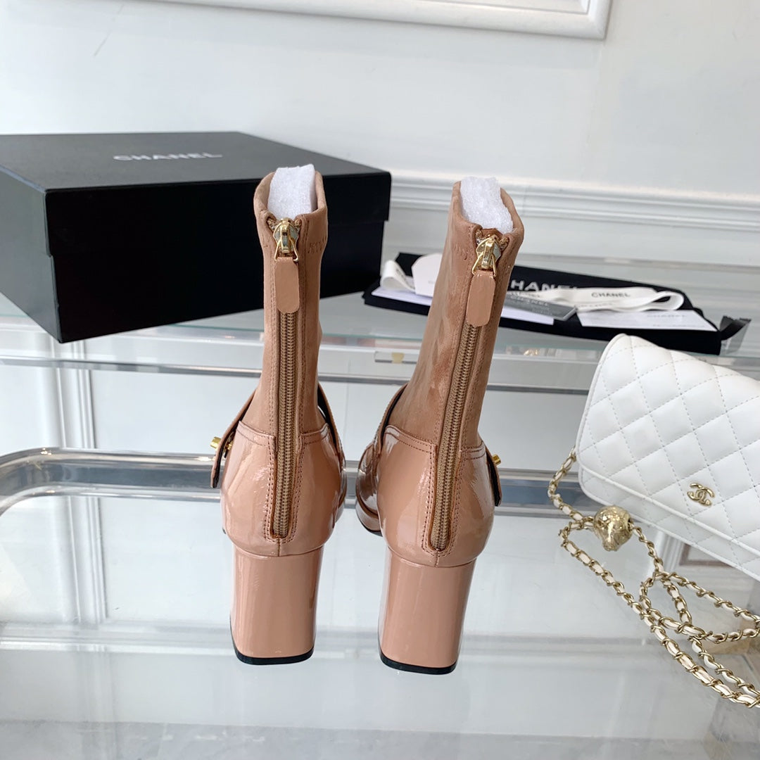 CNL Fashionable Leather and Suede Boots 0724102318