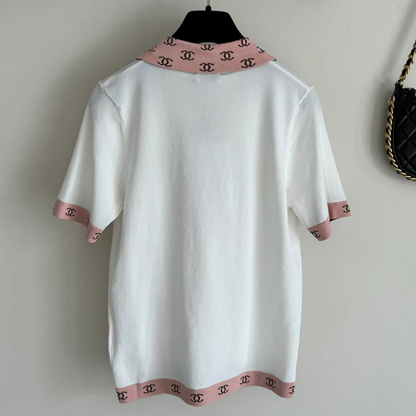 New Fashion Casual Printed Knitted Short Sleeves 1024061310