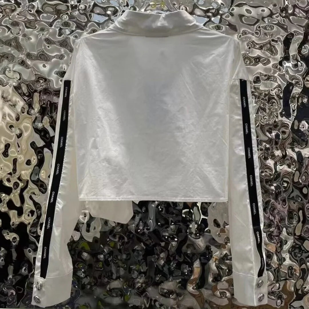 New Niche Lapel Short Long Sleeve Shirt 1024031202