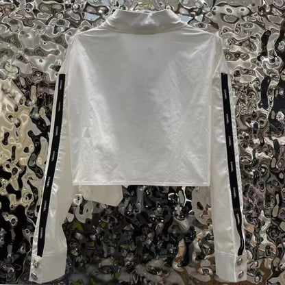 New Niche Lapel Short Long Sleeve Shirt 1024031202