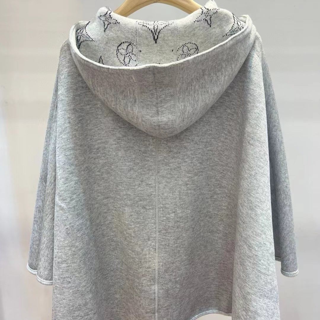 New Hooded Knitted Top Casual Elegant Fashion Cape Jacket 1024030820