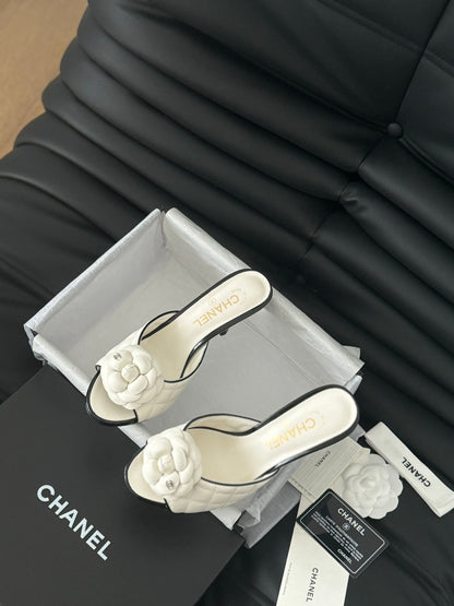 CNL 24SS camellia high heel slippers 0724042708