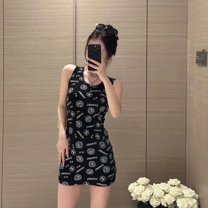 New Printed Dress Hot Girl Knitted Sexy Skirt 1024070316