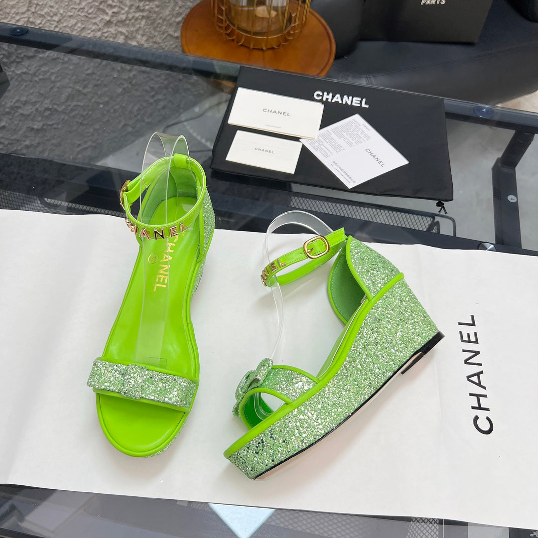 Chane1 top fashion thick sole sequined sandals 0724030815