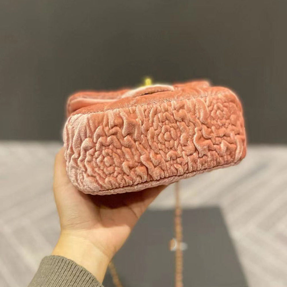 Camellia Flower Velvet Fashion Bag PD10061428