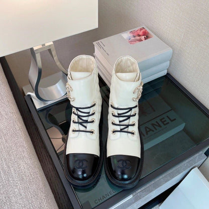 New Versatile Lace Up Small Leather Boots 1023121313