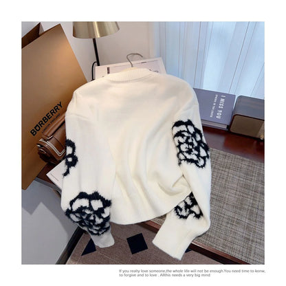 Small Fragrant Style Camellia Women's Autumn And Winter Sweater -PD052023122803
