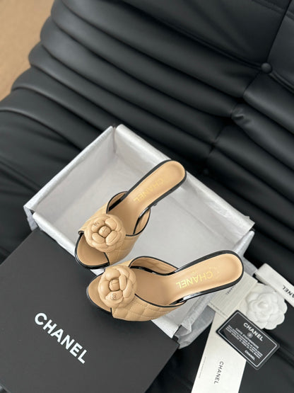 CNL 24SS camellia high heel slippers 0724042708