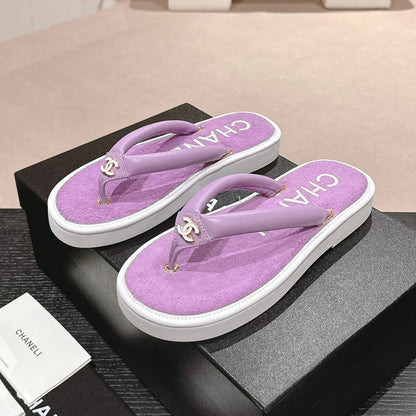 New Velvet Thick Bottom Flip Flops 1025050705